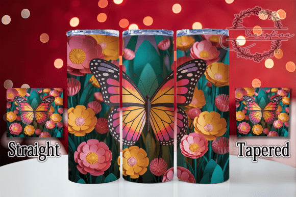 3D Beautiful Vibrant Butterfly Tumbler Design – A Splash of Color for Creative Drinkware Projects