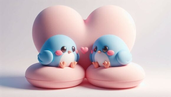 3D Bluebird Love: A Creative Asset for Diverse Design Projects