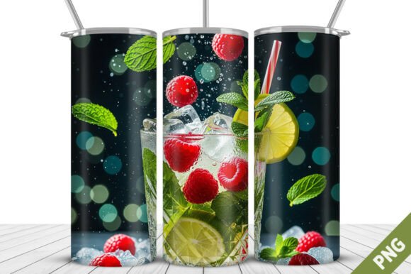 3D Cocktail Mojito Tumbler Wrap – A Versatile Design for Drinkware and More