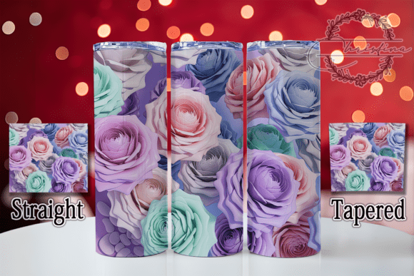 3D Colorful Vibrant Rose Tumbler Design – Elevate Your Drinkware Projects with Style