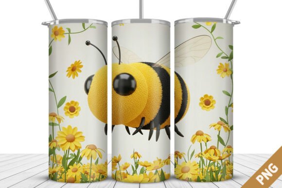 3D Cute Bee Tumbler Wrap 20oz: A Versatile Design for Custom Drinkware Projects