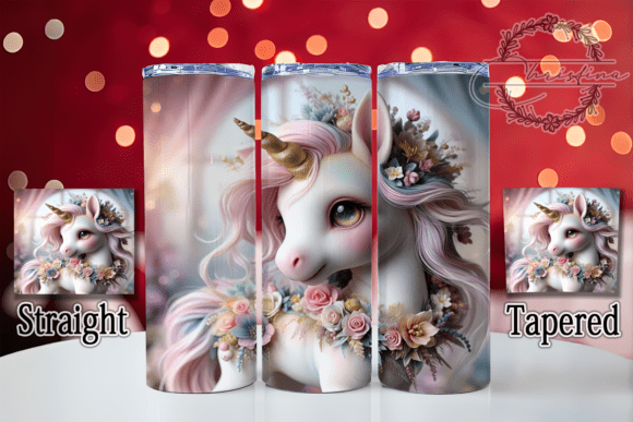 3D Cute Unicorn 20oz Tumbler Design
