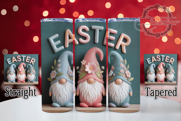 3D Embroidered Easter Gnome Tumbler
