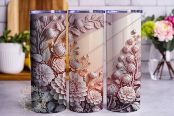 3D Floral Bas-Relief 20oz Tumbler Wrap: A Creative Solution for Modern Beverage Branding and Personalization