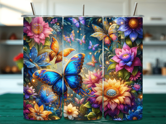 3D Floral Butterfly Garden Tumbler Wrap: Strategic Design for Branding and Personalization
