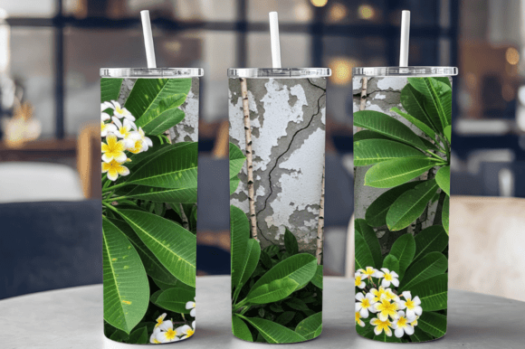 3D Hole in the Wall Monstera Tumbler PNG