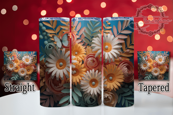 3D Orange Butterfly Floral Tumbler: A Stylish Digital Design for Custom Drinkware