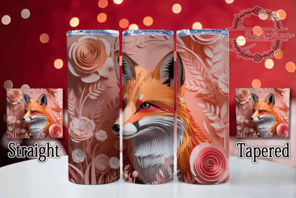 3D Paper Art Fox Tumbler Design