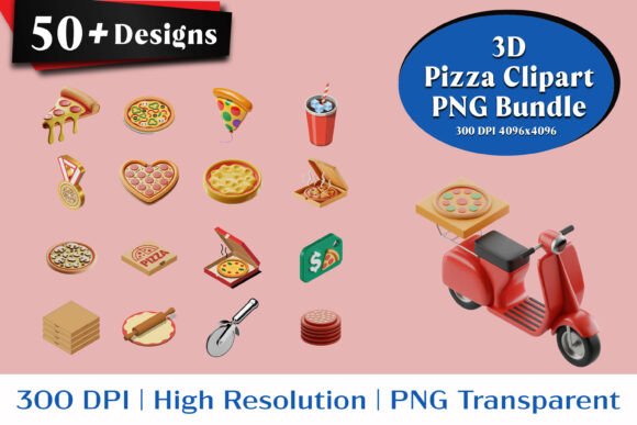 3D Pizza Clipart PNG Bundle – The Designer’s Secret Weapon for Eye-Catching Projects
