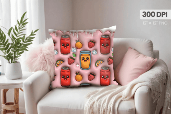 3D Puff Cans Fruits Summer Pillow PNG: A Fresh Design Trend for Print-on-Demand and Home Décor