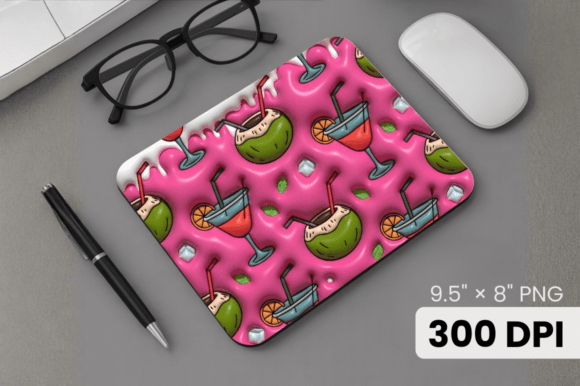 3D Puff Margarita Coconut Summer Mouse: A Fresh Touch for Your Workspace
