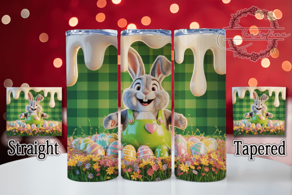 3D Puffy Cartoon Bunny Tumbler Design
