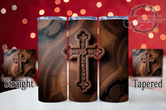 3D Rustic Faith Cross Tumbler: A Stylish Digital Design for Creative Drinkware Projects