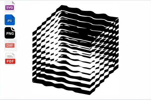 Abstract Black White Cube 3D Effect SVG – A Versatile Design for Crafters and Creators