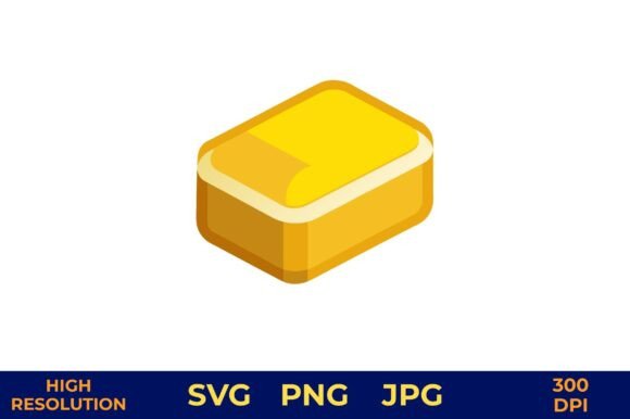 Bright Yellow Butter Block in 3D Vector: A Strategic Design Asset for Visual Communication