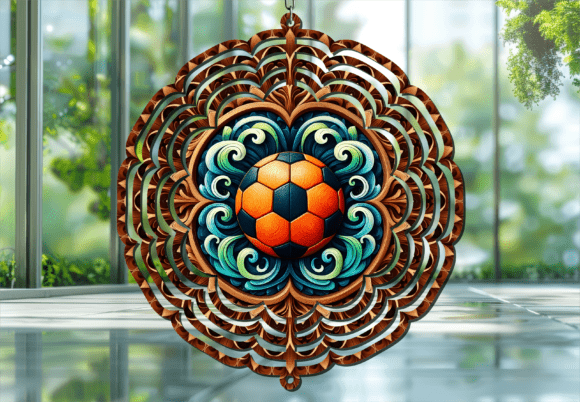 Geometric 3D Soccer Ball Wind Spinner – A Dynamic Design for Outdoor Creativity