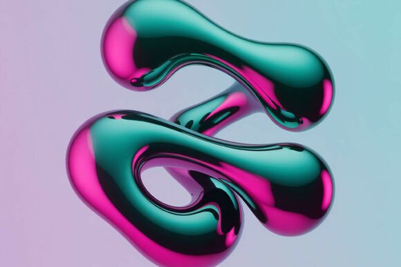 Glossy Abstract 3D Fluid Sculpture: A Fusion of Modern Art and Digital Craft