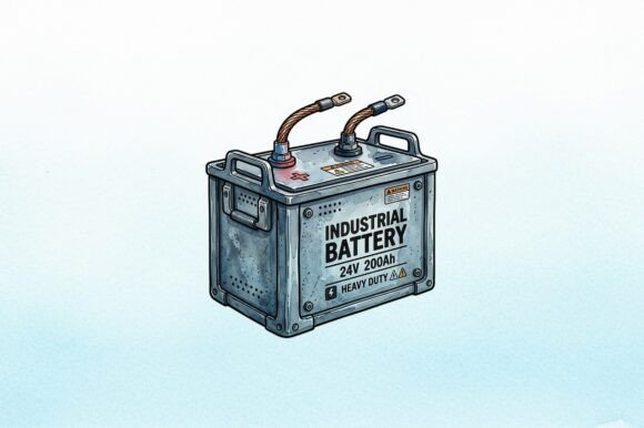 High-Quality 3D Render of Industrial Battery for Creative and Commercial Use
