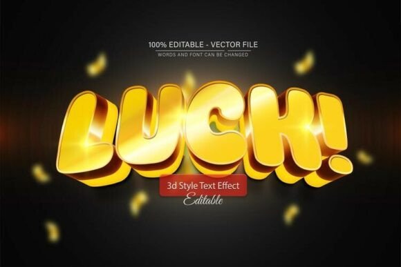 Lucky Golden 3D Editable Text Effect: A Flexible Design Resource for Custom Typography