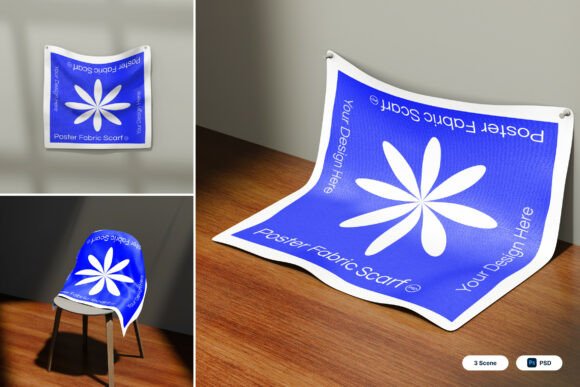 Poster Fabric Scarf 3D Mockup: A Versatile Tool for Creative Design Presentations