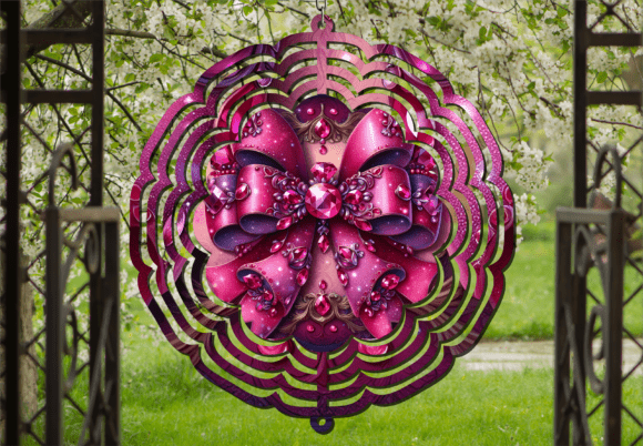 Royal 3D Pink Jewel Bow Wind Spinner: A Strategic Design for Outdoor Crafters and Creative Entrepreneurs