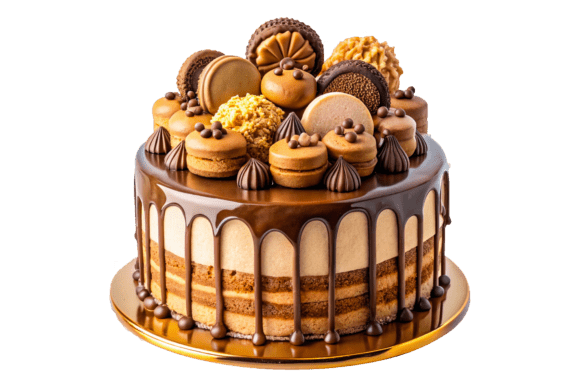 Tasty Chocolate Cake 3D Rendering PNG